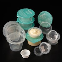 Gobelet à condiments en plastique transparent jetable, thermoscellable, en PP, pour sauce, petite capacité, récipient pour sauce, personnalisable