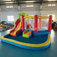 Château gonflable professionnel multicolore en tissu Oxford avec toboggan et piscine à balles pour jardin