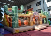 Château gonflable commercial Western Cowboy Saloon pour enfants