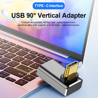 Kabel USB untuk kamera Laptop, 40G cangkang paduan aluminium A243 USB4 konektor adaptor 20V 5A pengisian cepat Antarmuka Tipe C 90 derajat