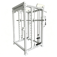 Machine Smith 3-en-1 avec rack de musculation et crossover à câbles – Équipement de fitness multifonctionnel pour la maison et l'usage commercial