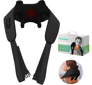 Masseur d'épaule de cou de <span class=keywords><strong>Shiatsu</strong></span> sans fil de Phenitech, masseur de cou de pétrissage, masseur de dos de cou sans fil avec le sac de transport - Product Image 4
