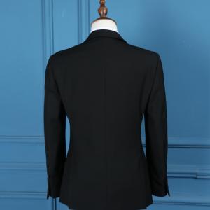 Costumes d'Affaires Formels 2 Pièces et <span class=keywords><strong>3</strong></span> Pièces pour <span class=keywords><strong>Homme</strong></span>, Coupe Ajustée, Costume de Mariage Noir, <span class=keywords><strong>Veste</strong></span> et Blazer - Product Image 3
