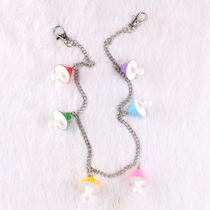 Cadena de cintura con forma de hongo para mujer, colgante acrílico colorido, accesorio de moda, pantalones cortos de mezclilla negros, cadena decorativa, joyería - Product Image 3