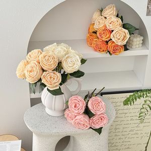 Ramo de Flores Artificiales de Rosas de Alta Calidad para Novia, Decoración para Mesa de Salón, Arreglos Florales para Bodas, Decoración DIY - Product Image 2