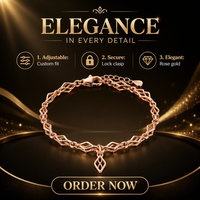 Brazalete Abierto Personalizado en Tono Dorado, Brazalete de Eslabones Huecos con Diseño de Rejilla, Joyería en Tono Oro Rosa para Mayoristas