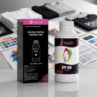 Recharge de pigment textile blanc anti-colmatage 1000 ml pour imprimantes M1630 Pro XP600 I3200 I1600, compatible avec la tête d'impression et conforme aux normes MSDS