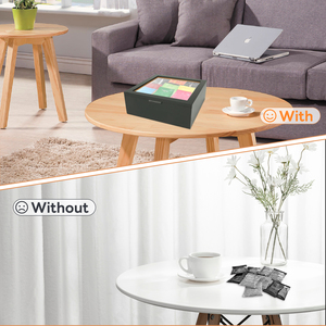 Bamboo Tea Presentation <b>Bag</b> Tea <b>Bag</b> Organizer <b>Storage</b> Box Container 9 Compartments Eco-Friendly Teabag Holder with Top Window - Product Image 5