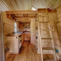 Chalet en Bois Préfabriqué Entièrement Équipé, Micro-Maison Écologique sur Roues, Maisons Conteneurs Mobiles, Cabines Remorques Habitables