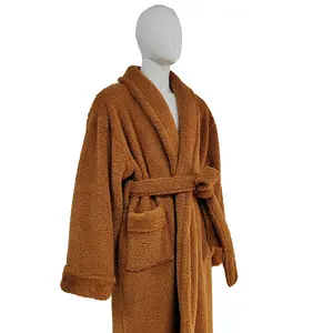 professional manufacturer luxury spa stay warm custom thick plush fleece fluffy soft bathrobe