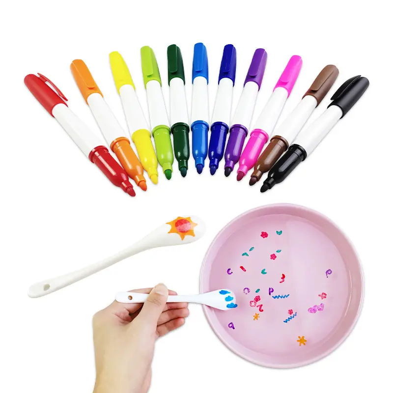 KHY बच्चों सिरेमिक जादू भित्तिचित्र ड्रॉ कला बच्चों के लिए रंगीन कला सेट अस्थायी जादुई पानी पेंटिंग किट मार्कर पेन