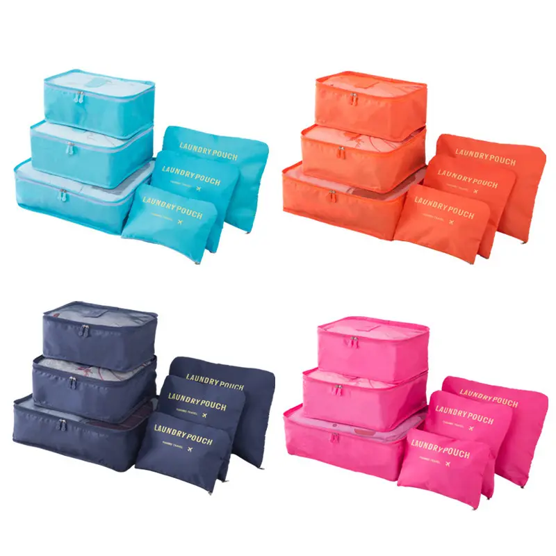 6pcs/Set Home Housekeeping Organization Solid Travel Storage Bags Clothes Shoes Luggage Bag Storage Bags Organizer
