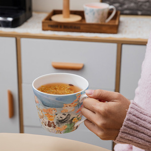 Taza de Porcelana China con Diseño de Animales de Dibujos Animados - Linda Taza de Café o Leche con Diseño de Parque Animal para el Hogar - Product Image 3