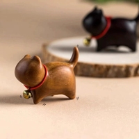 Modèle de jouet pour chat en bois de santal 3D fait main, mignon et tendance, ornement mobile, artisanat en bois, décoration de bureau ou de maison pour chat