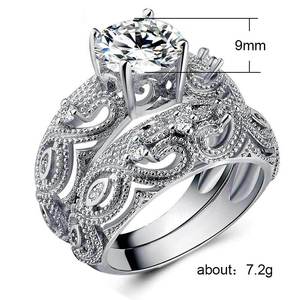 Juego de Anillos de Pareja de Dos Piezas con Corazón Hueco para Mujer, Joyería Romántica, Elegante y a la Moda - Product Image 5