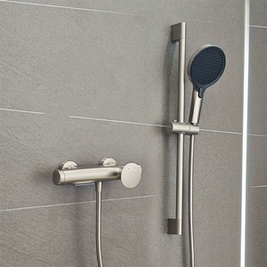 <b>Shower</b> Head Set Brushed Nickel Dual Control Hot Cold Water Easy To Install <b>Portable</b> Bathroom Fixtures - Product Image 3