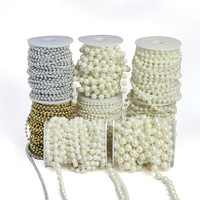 Chaîne de perles pour emballage cadeau, rouleau de guirlande de perles connectées, guirlande perlée, matériau pour bouquet de fleurs, décoration de plafond de mariage, rideau