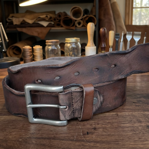 Cinturones Personalizados de Cuero Vacuno para Parejas BS INTERNATIONAL NA33, Estilo Americano Vintage, Hebilla de Acero, Diseño Cuadrado Sólido, Ecológico - Product Image 1
