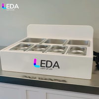 LEDA Nouveau design, boîte à dessert portable blanche en acrylique à suspendre au cou, support à gâteau pour événements festifs, table de desserts pour décoration de mariage