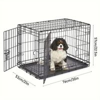 Cage pliable pour grand chien sans fond, cage pour animaux de compagnie robuste à double porte pour chiens et chats, transporteur portable avec portes supérieures et latérales
