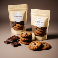 Sacs d'emballage alimentaire personnalisés biodégradables à fermeture éclair, compatibles micro-ondes, écologiques, pour chocolat, bonbons et aliments secs