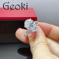 Bague en argent 925 avec diamant ovale brillant de 8 carats, couleur D, testé, en moissanite, pour femme, bijoux fins de fiançailles