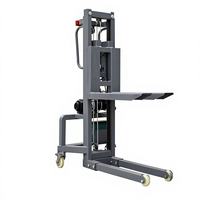 Chariot élévateur électrique portable, capacité de charge 300 kg, hauteur de levage 1,6 m, mât à deux étages, batterie au plomb-acide, boîte à lumière de scène
