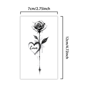 Tatuaje Temporal con Motivo <span class=keywords><strong>de</strong></span> Rosa, Tatuaje Semipermanente, Resistente al Agua y al Sudor, Duración <span class=keywords><strong>de</strong></span> 2 Semanas, Pegatinas <span class=keywords><strong>de</strong></span> Tatuaje Herbales Realistas - Product Image 2