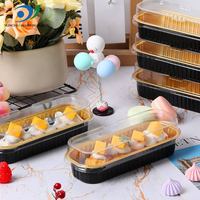 Moule à gâteau en aluminium de 200 ml et 330 ml, mini moules à pain rectangulaires jetables, récipients en aluminium pour la cuisson des gâteaux avec couvercles