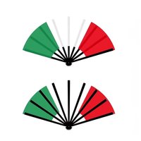 Éventail pliant en plastique personnalisé avec impression du drapeau national d'Haïti, éventail pliant décoratif pour cadeau promotionnel des fans de football