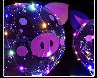 Ballons LED Bobo, jouets lumineux transparents de dessin animé, décoration de fête, ballons rebondissants en PVC, fournitures pour mariage et Saint-Valentin