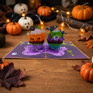 Best Price Handmade <b>Paper</b> <b>Honeycomb</b> Cupcake Halloween Thanksgiving Valentine's Day 3D Pop Card Custom Design Birthdays Hot - Product Image 4