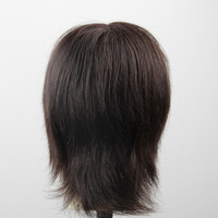 Tête de mannequin d'entraînement professionnelle en cheveux humains naturels de haute qualité pour la coiffure et la coupe de cheveux masculins