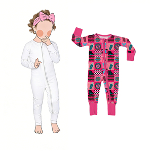 热销高品质个性简约精品竹纤维可转换婴儿连体睡衣儿童睡衣带双方向拉链 - Product Image 2