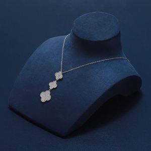 Exhibidores de Joyería de Terciopelo Azul y Madera, Embalaje y Exhibición de Joyería - Product Image 2