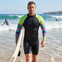Combinaison de plongée en néoprène 3 mm pour homme, manches longues, fermeture éclair au dos, pour sports nautiques