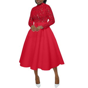 Abiti eleganti da sera eleganti e Casual <span class=keywords><strong>taglie</strong></span> <span class=keywords><strong>forti</strong></span> da sera in pizzo africano personalizzato - Product Image 5