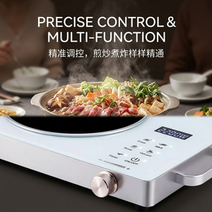 Table de cuisson électrique portable en céramique, compatible avec toutes les casseroles, cuisinière infrarouge à contrôle précis, pour fondue, barbecue, cuisine de fête, appareil électroménager - Product Image 6