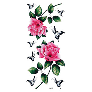 Adesivi per Tatuaggi a Colori con <span class=keywords><strong>Fiori</strong></span> <span class=keywords><strong>e</strong></span> Farfalle Stampati in Offset - Product Image 4