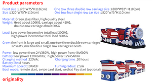 Amusement Park Shopping Mall Commercial Fiberglass Electric <b>Train</b> Ride-On Game for Kids Indoor/<b>Outdoor</b> 8-12 Passengers 100-500kg - Product Image 2
