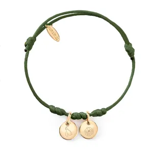 Pulseira de moedas de aço inoxidável Inspire Mini personalizada, pulseira de joias da moda com cordão de nó gravado com flores de nascimento