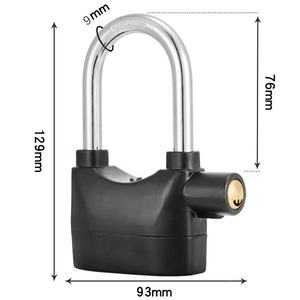 Gembok <span class=keywords><strong>Alarm</strong></span> Sepeda Motor Dorich Berkualitas Tinggi Anti Air 110db Baja Hitam 9mm dengan Kunci - Product Image 3