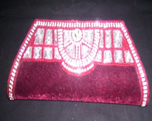 Store Handcrafted Velvet Embroidered Clutch <b>Purse</b> for Women Return Gift Favor up to 1L Capacity Flap Closure - Product Image 2