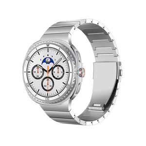 Eraysun <span class=keywords><strong>Bracelet</strong></span> de luxe classique réglable en métal pour <span class=keywords><strong>Samsung</strong></span> Watch 8 <span class=keywords><strong>Bracelet</strong></span> de montre intelligente en titane à boucle plate à lunette unique - Product Image 4