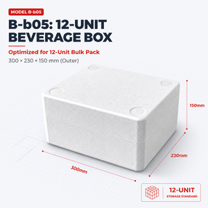 RG EPS Foam <strong>Box</strong> B-b05 Expanded <strong>Polystyrene</strong> 12-Bottle Beer Wine Shipper Styrofoam Divider Impact Resistant Environmentally - Product Image 2