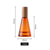 Nouveau produit – Flacon de parfum à pulvérisation fine de 15 ml avec couvercle en bois de bambou à fond épais, dégradé givré couleur thé, pour huiles essentielles
