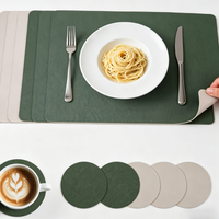 Moderne Tischsets aus PU-Leder mit Kuhfell-Optik, zweifarbig, quadratisch, Untersetzer, Tischunterlage für westliche Essteller