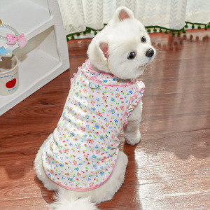Ropa para Mascotas de Primavera/Verano, con Volantes y Estampado Floral, para Perros y Gatos, al por Mayor, de Alta Calidad y Bajo Precio, para Bichón - Product Image 4