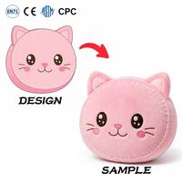 OEM ODM Bantal Boneka Kucing Logo Kustom Isian Kapas PP Lembut Lucu Menyenangkan Suvenir Pesta Ulang Tahun Anak