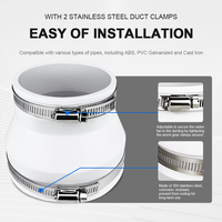 Réducteur de tuyau flexible en PVC blanc DCFAIR de 4 pouces à 3 pouces, étanche, pour système de ventilation